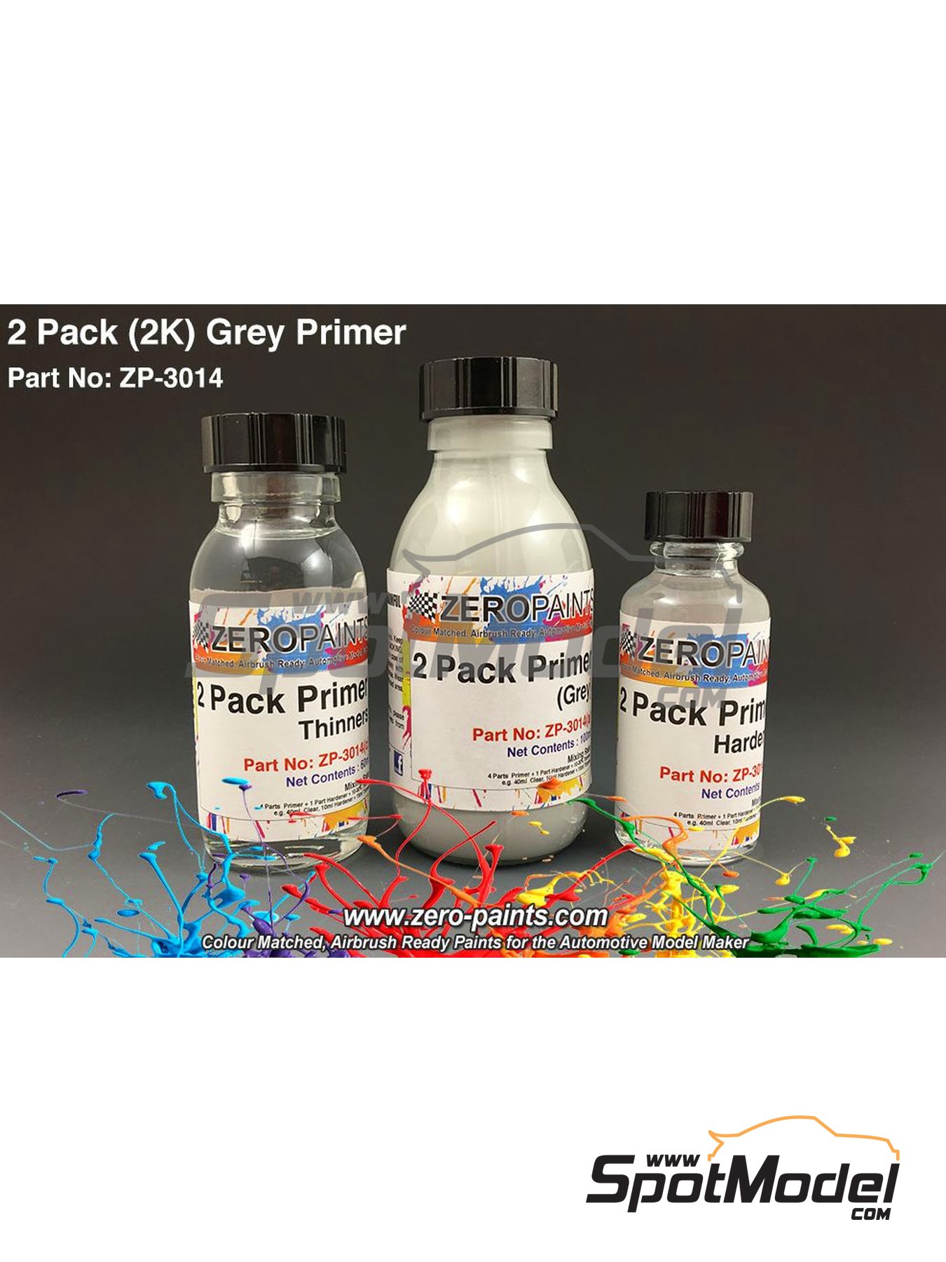 Zero Paints ZP3014 Primer 2 Pack Grey Primer Set (2K) 1 x 30ml + 1 x